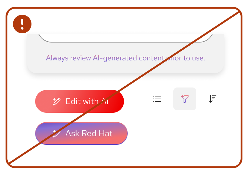 Crossed out example UI, where the buttons have gradients