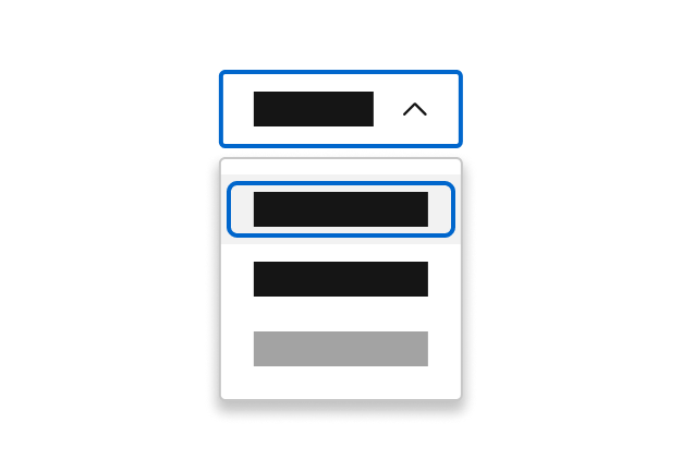 Menu dropdown
